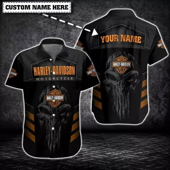 Discover Personalized Harley Racing Davidson Casual Button Down Shirt