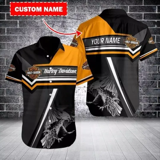 Discover Personalized Harley Racing Davidson Casual Button Down Shirt