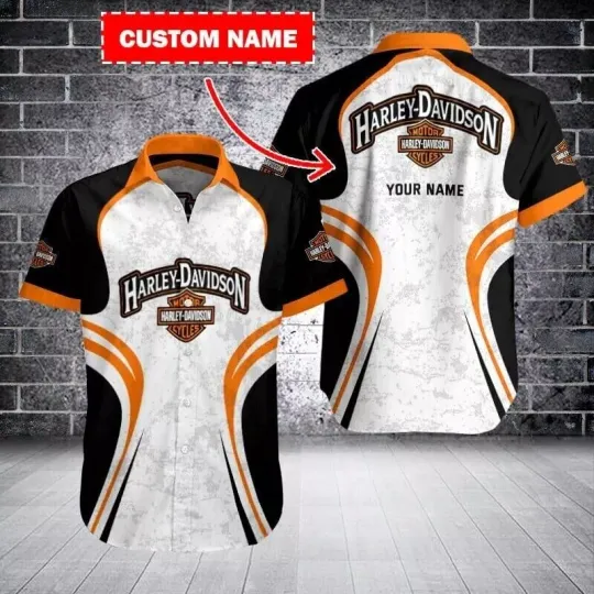 Discover Personalized Harley Racing Davidson Casual Button Down Shirt