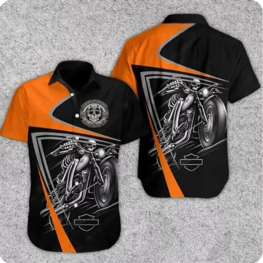 Discover Harley Racing Davidson Casual Button Down Shirt