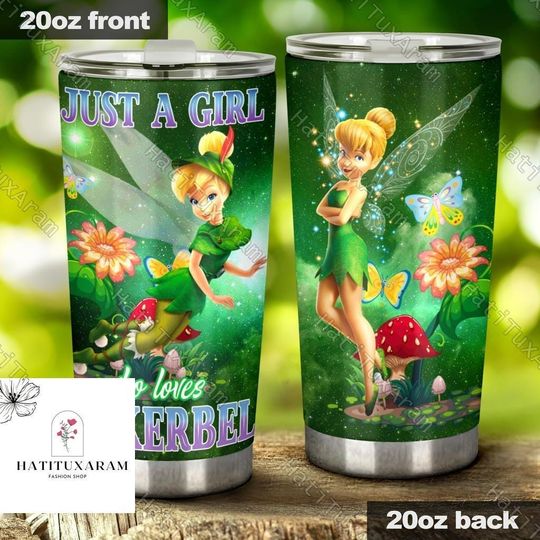 Halloween Tinker Bell Tumbler, Tinkerbell Fairy Tumbler, Disney Neverland Tumbler, Drinkware Tumbler, Tinker Bell Gift, Princess Gift