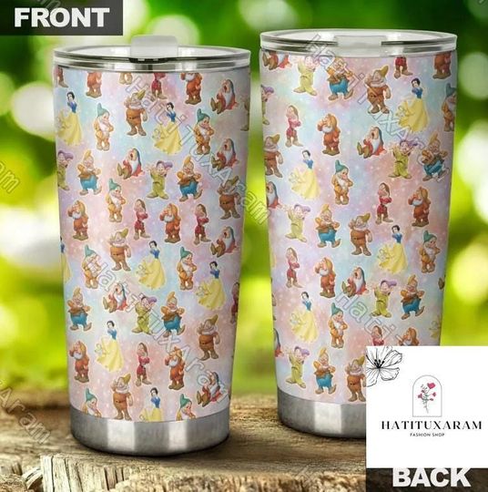 Halloween Disney Dwarfs Tumbler, Snow White Dwarfs Tumbler, 20oz Drinkware Tumbler, Stainless Steel Tumbler, Disney Princess Tumbler