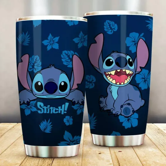 Discover Adorable Stitch Tropical 103 Blue Stainless Tumbler 20oz