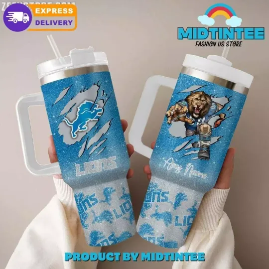 Detroit Lions football 40 oz Personalized Stanley Tumbler