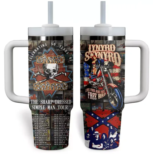 Lynyrd Skynyrd The Sharp Dressed Simple Man Tour Stanley Cup 40Oz Tumbler