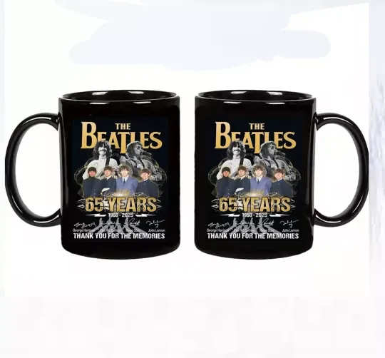 The Beatles 65 Years 1960-2025 Signature Thank You Mug