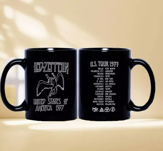 Discover Vintage LED ZPELIN 1977 American Tour  Black Mug