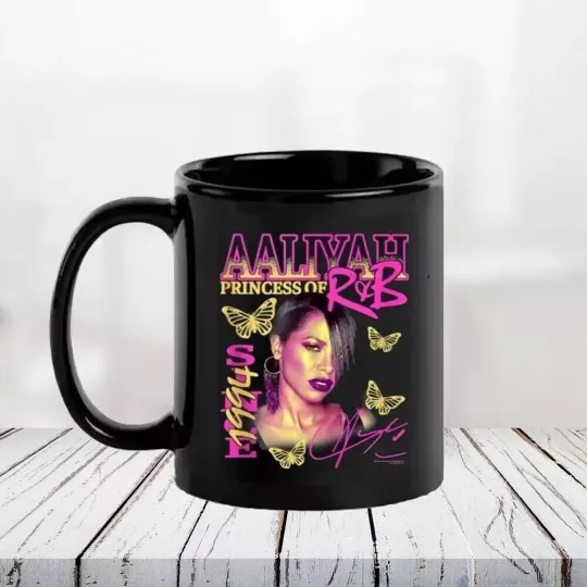 Aaliyah Princess Of R&B Pink and Yellow Mug