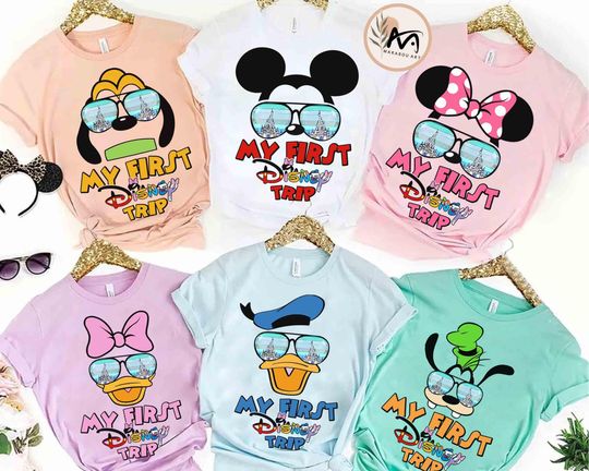 My First Disney Trip Shirt, Mickey & Friends Disney Trip 2025 Shirt, Disneyland  Family Trip Matching Shirt, Mickey Disney Trip WDW tee