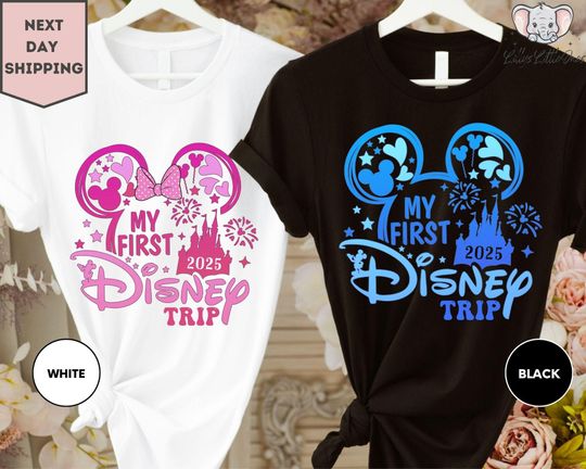 Discover My First Disney Trip Shirt, Disneyworld Trip 2025, First Disneyland Trip Shirt, Disney Family Trip, Mickey Minnie Disney Tee