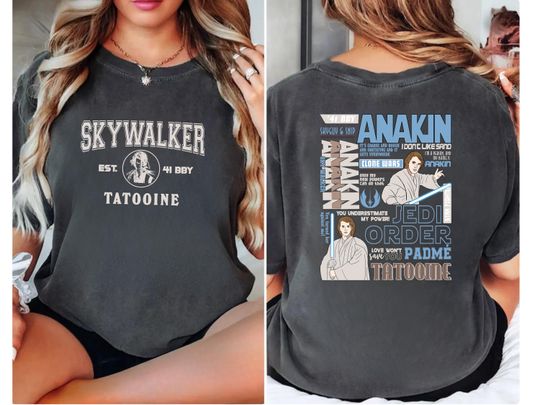 Star Wars Anakin Skywalker Shirt, Comfort Colors Luke Skywalker Tatooine Tee, Galaxy's Edge, Men's Disneyland Tee, Star Wars Fans Gift
