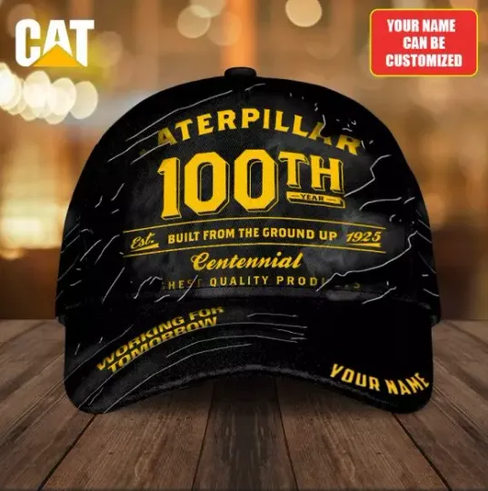 Discover Personalized Caterpillar 100Th Anniversary Working For Tomorrow Classic Cap