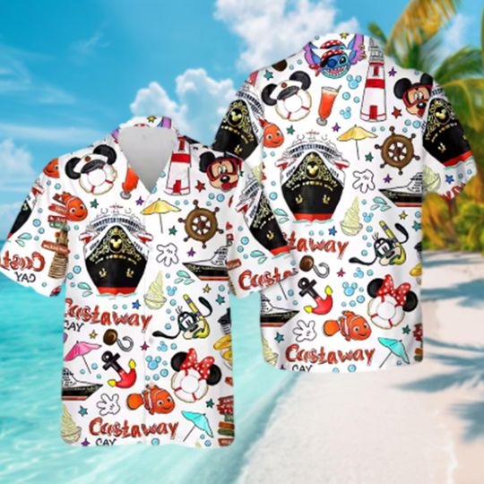 Discover Disneyland Cruise Hawaiian Shirt Men's Button Up Shirt, Disney Mickey Cruise Hawaii Shirt, Mickey And Friends Hawaiian Shirt, Summer Gift