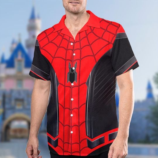 Spiderman Hawaii Shirt, Spider Movie Button Up Shirt, Superhero Movie Hawaiian Shirt Gift, Superhero Movie 3D All Over Print Shirt