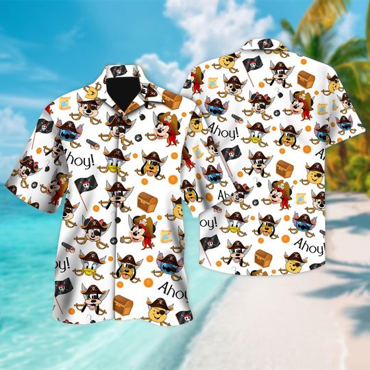Discover Mickey And Friends Cruise Hawaiian Shirt, Pirates Of The Caribbean Mickey Button Up, Mickey Pirate Hawaii Shirt, Mickey And Friends Shirt