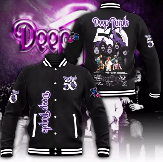 Deep Purple 3D Baseball Jacket, Unisex All Sizem Gift For Fans