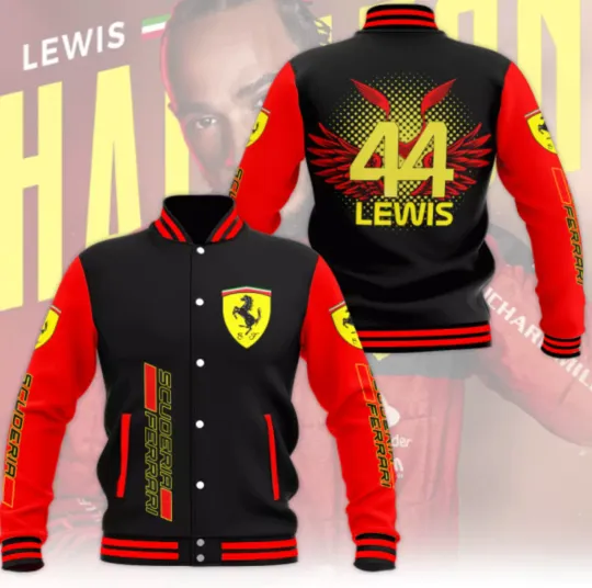 Scu*Deria Fer*Rari X Lew*Is Hamilton Baseball Jacket