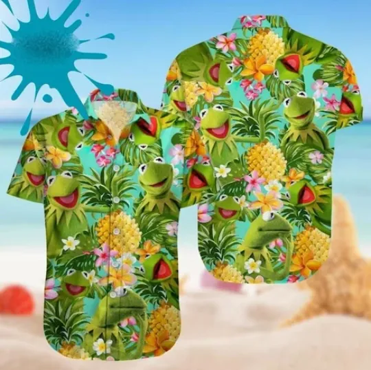 Discover K the frog 3D Hawaiian Shirt Print Tropical Summer Beach Gift