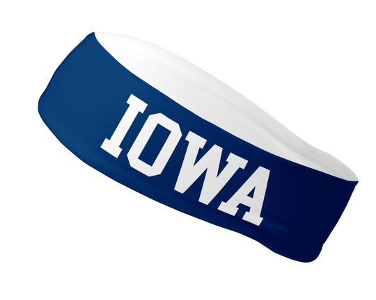 Reversible Custom Colors State of Iowa Headband, Athletic Headband, Tailgate Headband, Sport Headband, Womens Headband, Mens Headband