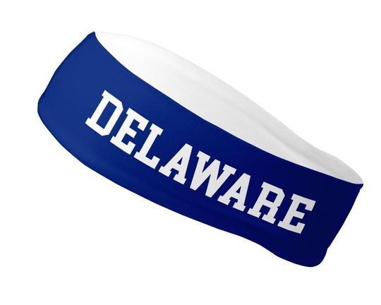 Reversible Custom Colors State of Delaware Headband, Athletic Headband, Tailgate Headband, Sport Headband, Womens Headband, Mens Headband