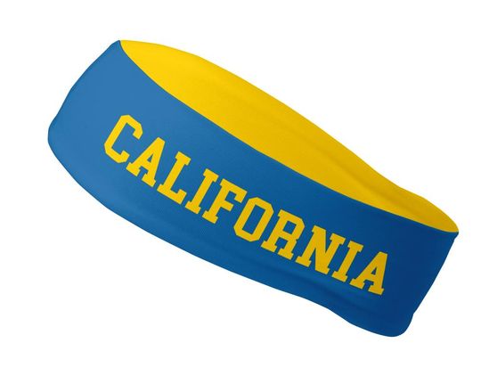 Reversible Custom Colors State of California Headband, Athletic Headband, Tailgate Headband, Sport Headband, Womens Headband, Mens Headband