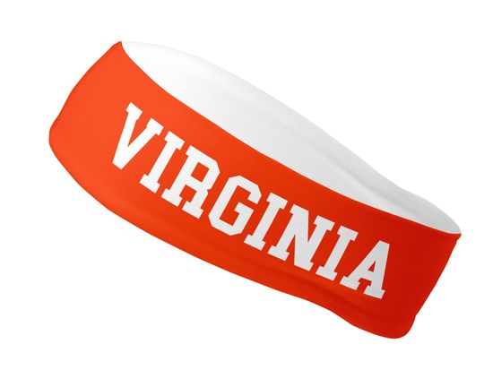 Reversible Custom Colors State of Virginia Headband, Athletic Headband, Tailgate Headband Sport Headband Womens Headband Mens Headband