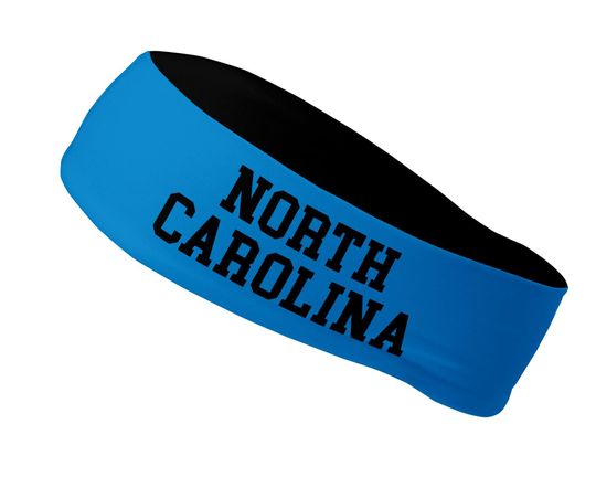 Reversible Custom Colors State of North Carolina Headband, Athletic Headband, Tailgate Headband Sport Headband Womens Headband Mens Headband