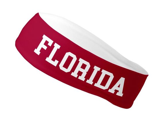 Reversible Custom Colors State of Florida Headband, Athletic Headband, Tailgate Headband, Sport Headband, Womens Headband, Mens Headband