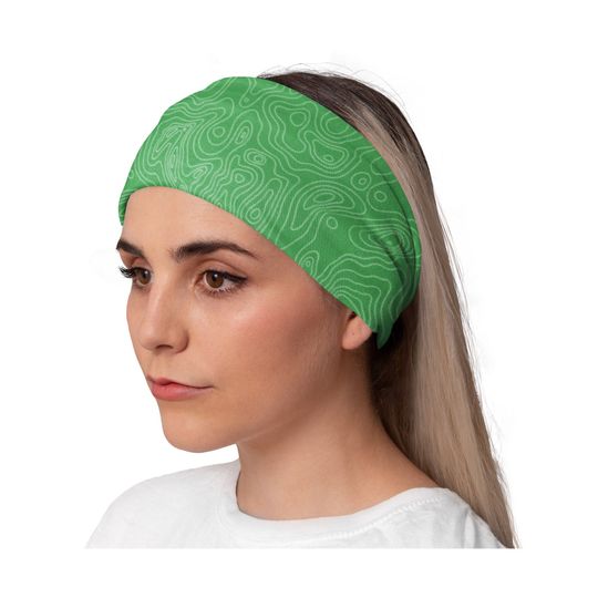 Yoga Headband, Workout Headband, Running Headband, Fitness Headband, Woman Headband, Bandana Headband, Womens Headband, Green Contour