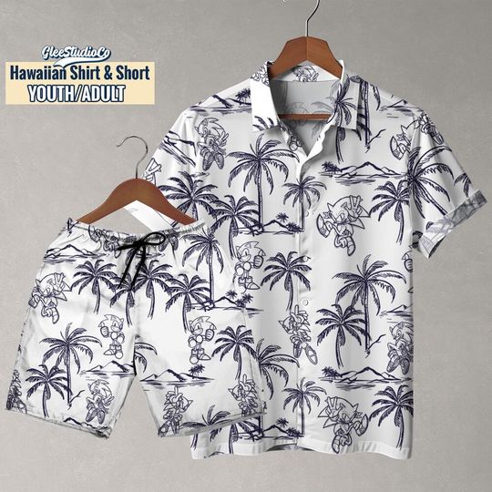The Headgehog Sketch Summer Vacation Hawaiian NDB66 ,Video Games, Sega Sonic, Gamer, Hawaiian Shirt, Gaming Gift