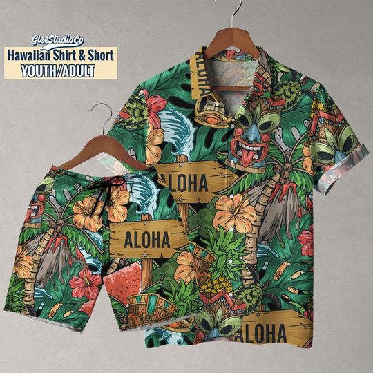 Discover Tiki Aloha Summer Hawaiian NDB58, Hawaiian Style, Unisex shirt, Cool Tiki Shirt, Hawaiian Button-Up Shirt