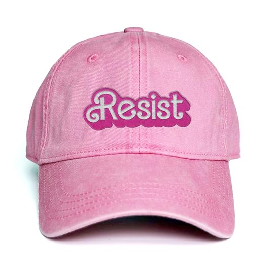 Discover Resist Pink Embroidered Hat, Anti Trump Hat, Subtle F Trump Cap, Anti Donald Hat, Anti Fascism Protest Apparel, Gift for Him, Her