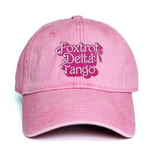 Foxtrot Delta Tango Embroidered Hat, Subtle Anti Trump Cap, FDT Military Alphabet Anti Trump Hat, Embroidered Anti Trump Vintage Washed Cap