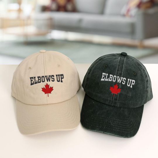 Discover Elbows Up Embroidered Hat, Canadian Pride Dad Hat, Maple Leaf Cap, Canada Strong Hat,Support Small Business, Anti Trump Hat Gift for Him,Her