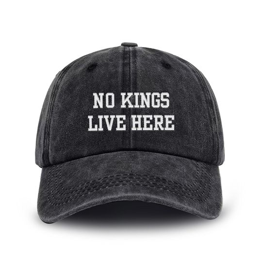 No Kings Live Here Embroidered Hat, Anti-Trump, Protest Hat, Democracy Hat, Protest, Gift for Anti-MAGA, Patriotic Hat, Liberal