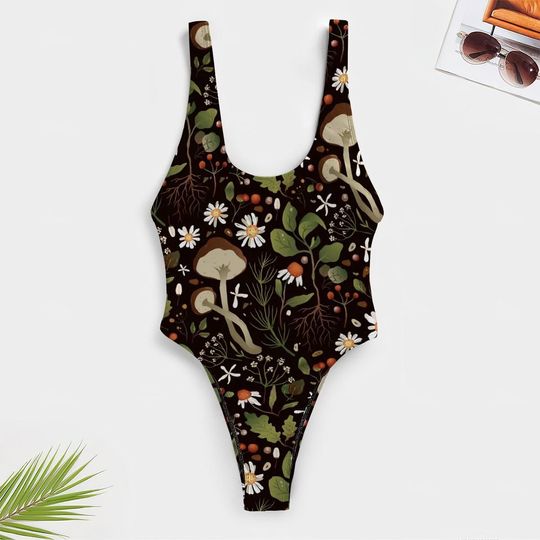 High-Cut One Piece Swimsuit Black