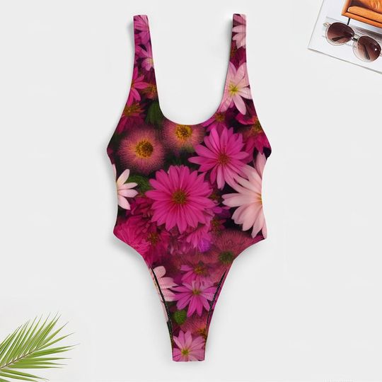 High-Cut One Piece Swimsuit Floral