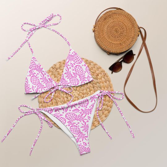 Discover Pink Pineapple String Bikini