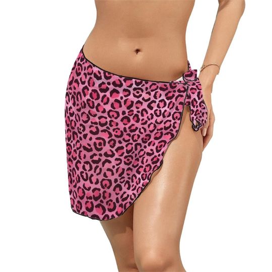 Hot Pink Leopard Beach Sarong Wrap