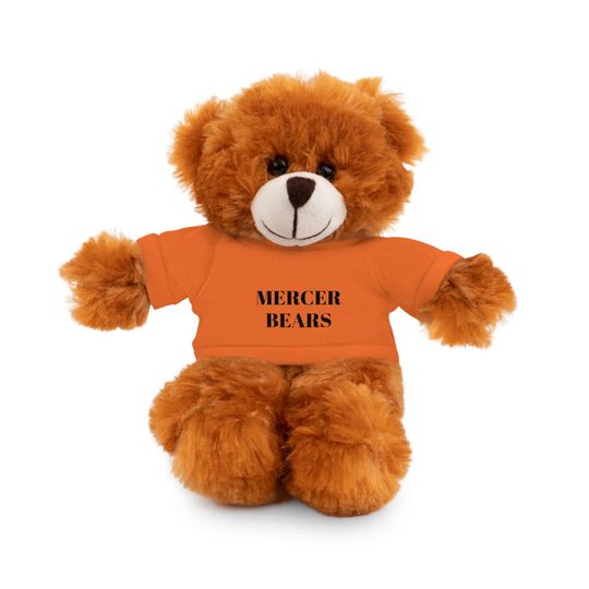 Discover Customizable Stuffed Animal with Tee, Cute Gift for Kids, Mercer Bears Plush Toy, Birthday, Baby Shower, Collectible