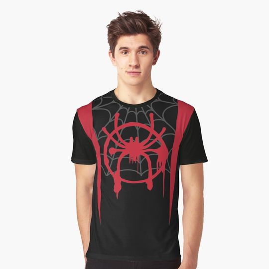 Miles Morales Costume - Into the Spider Verse Graphic T-Shirt