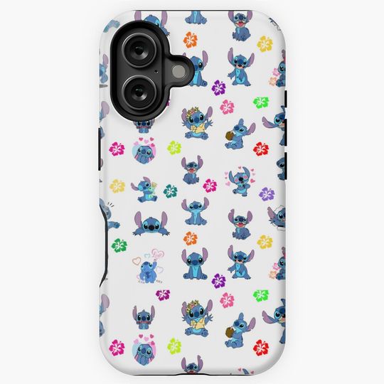 Stitch Hawaiian Flowers iPhone Case