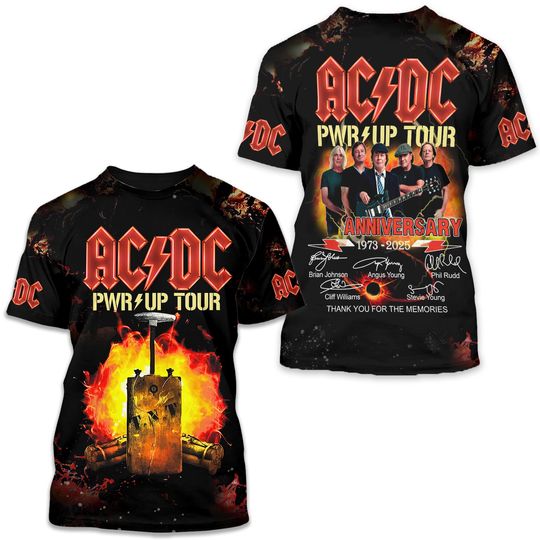 AC.DC 3D Apparel Power Up Tour 2025 US 3D T-Shirt, AC.DC 3D Apparel Power Up Tour 2025 3D T-Shirt