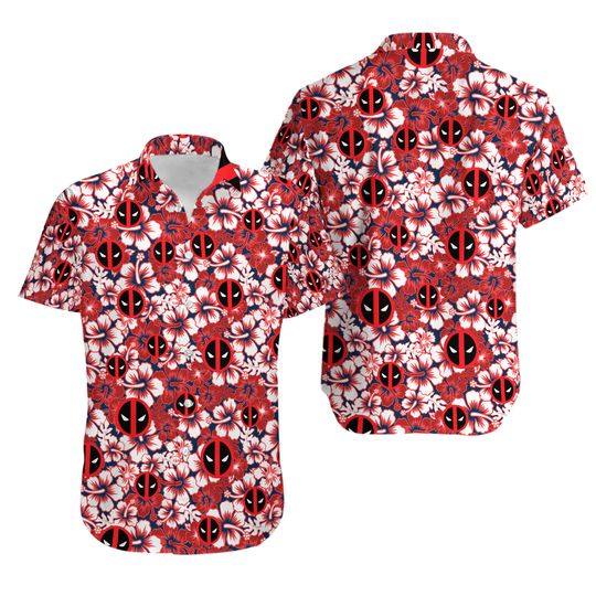 Deadpool Hawaiian Shirt, Deadpool Shirt, Deadpool Button Shirt