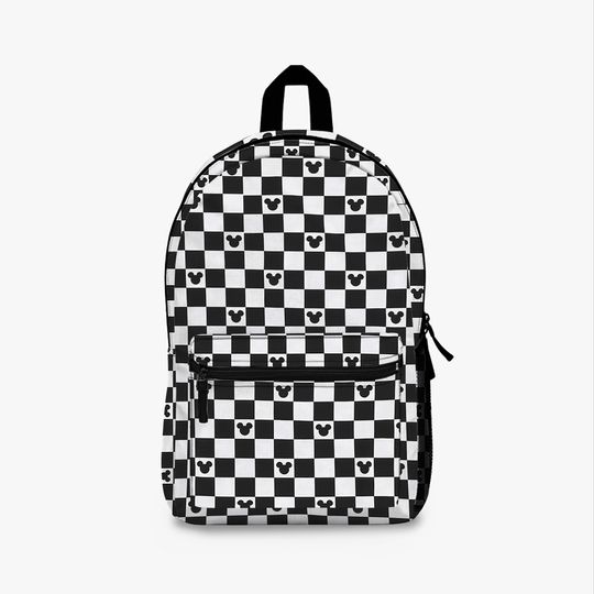Disney Backpack, Black checkered Mickey Backpack