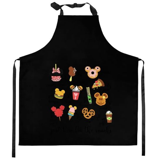 Just Here For The Snacks Kitchen Aprons, Disney Snacks Kitchen Aprons