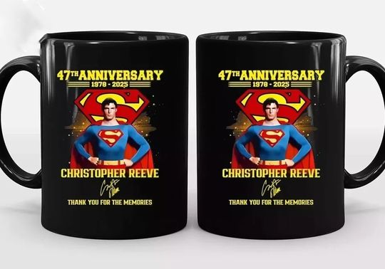 Superman 47Th Anniversary 1978-2025 Christopher Reeve Thank You Coffee Mug