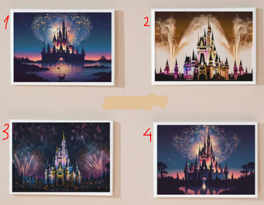 Discover Castle/  collage/choice of design - family silhouette included for doorway