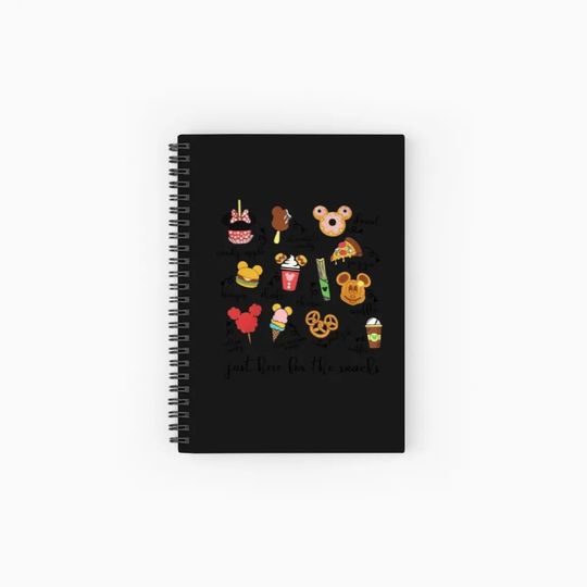 Just Here For The Snacks Spiral Notebooks   Ruled Line, Disney Snacks Spiral Notebooks   Ruled Line
