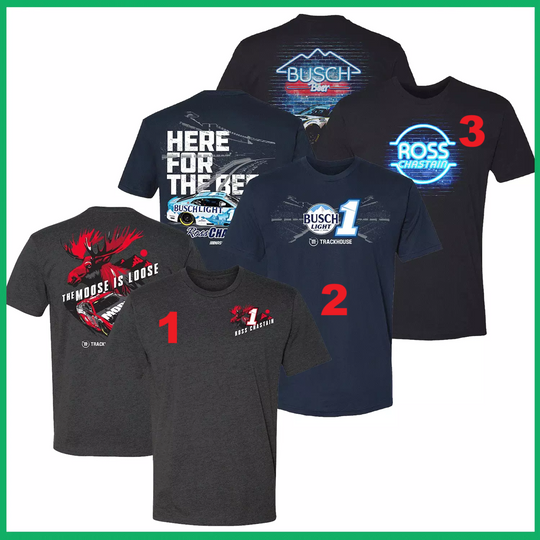 Ross Chastain Trackhouse Racing Team Collection Black Car T-Shirt